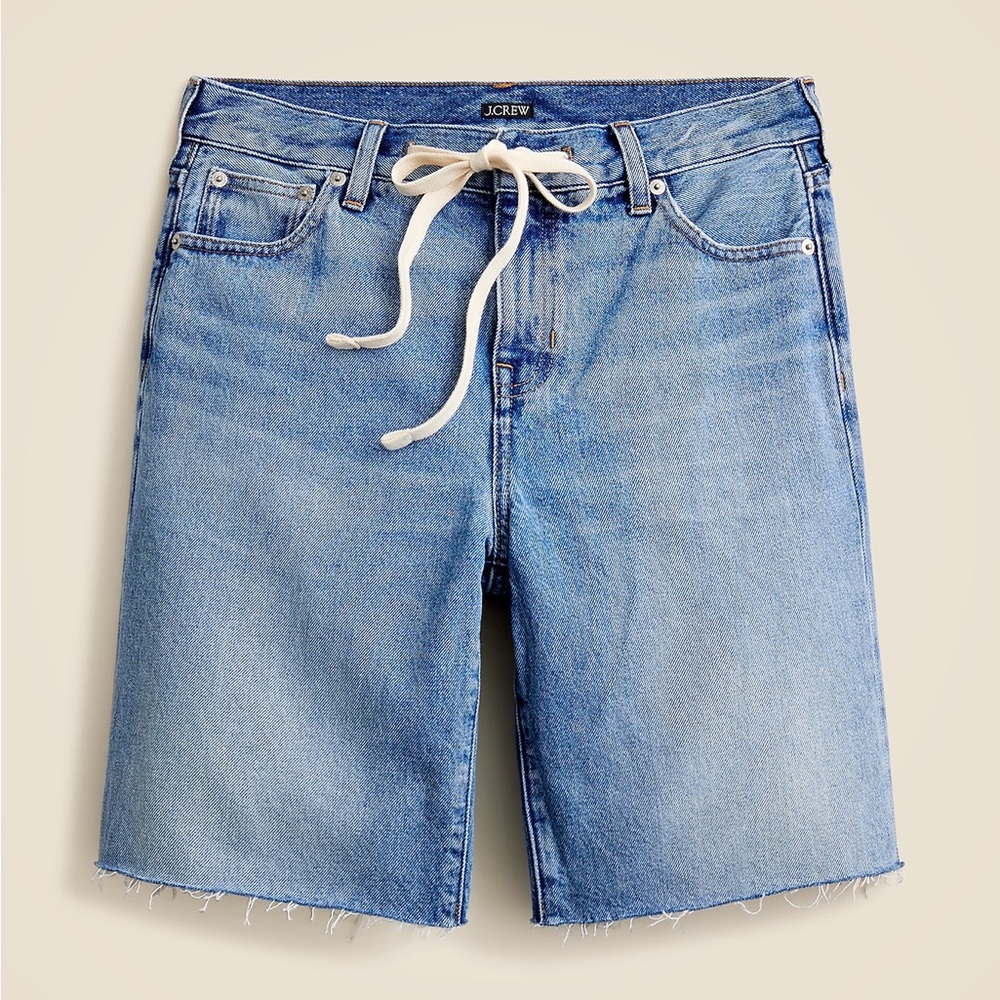 J.Crew Relaxed Knee-Length Denim Shorts With Tie | Size 27 | Like New | Bermuda